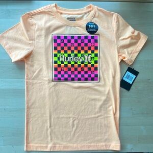 Hurley Kids Peach Short Sleeve Tee with Retro Design